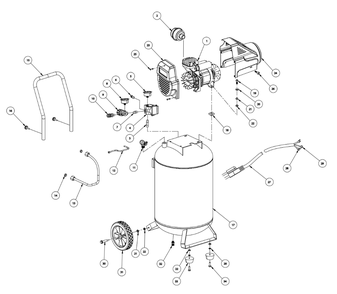 Tank Parts Diagram and Parts List for AC200100  Campbell Hausfeld Compressor